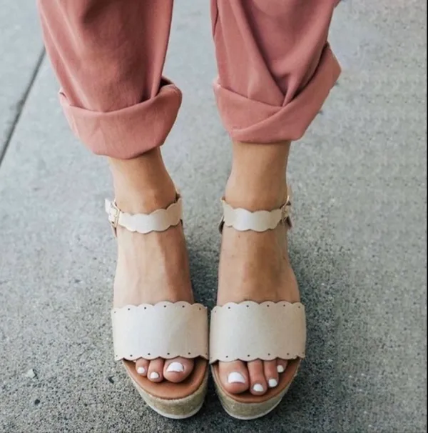 Nude Scalloped espadrille Tan Size 10 - Image 4