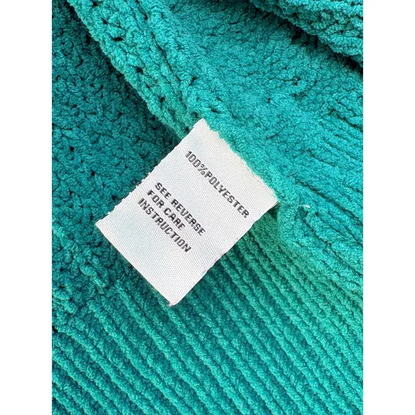 Cocovive Emerald Green Cable Knit Open Front Cardigan Balloon Sleeve‎ Sweater M - Image 3