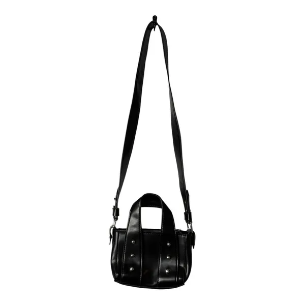 Zara Mini Crossbody Bag Black Faux Leather Studded Top‎ Handle Tote Purse City - Image 7
