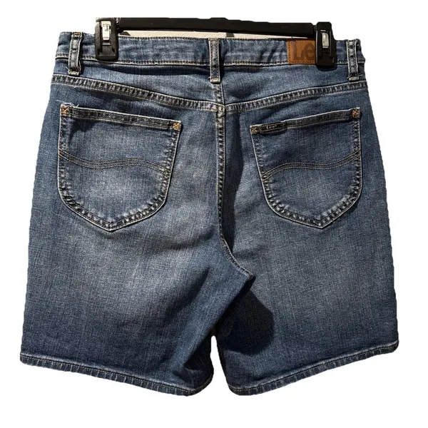 Lee Women's Mid Rise Regular Fit Denim Jean Shorts Blue Size 10 - Image 2