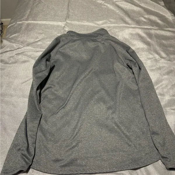 Knights Apparel Gray and Red Quarter-Zip Sweatshirt with IU logo - Image 2