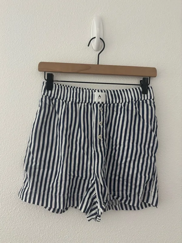 Anthropologie the wren striped boxer shorts in blue and white - Image 2