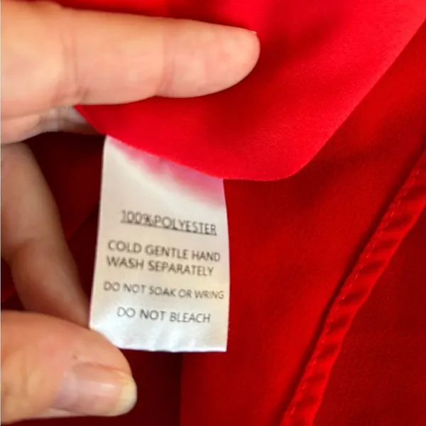 Polly Red Tie Shoulder Ruched Mini Dress Size 2 - Image 3