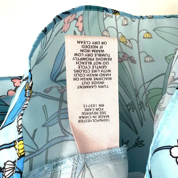 Nanette Nanette Lepore size small blouse pullover light blue‎ floral - Image 7
