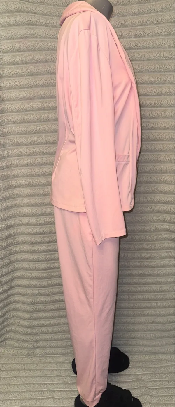 Women’s Pink Blazer & Pants Matching Set Size Medium - Image 5