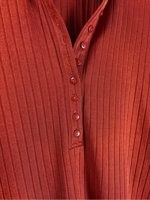 Urban Outfitters Oversized Women's Ribbed Polo Top - Image 7