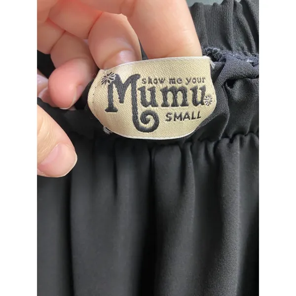 Show Me Your MuMu Pants Women Small Black Wide Leg Elastic Waist Regular Fit B76 - Image 4