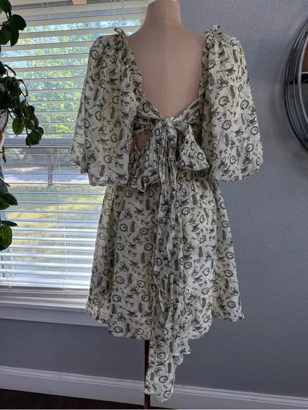 Worth Collective Melody Mini Dress in Ivory Vintage Tea Size Medium - Image 6