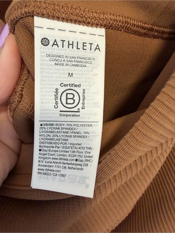 ATHLETA Elation Ultra High Rise Rib Tight Legging Walnut Brown Size Medium - Image 10