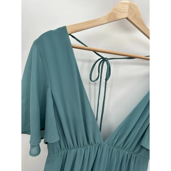 Show Me Your Mumu‎ Womens Blue Maxi Gown Size M Wedding Bridesmaid Event Flutter - Image 7