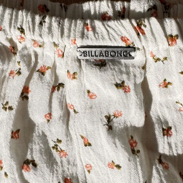 Billabong White Puff Sleeve Ruffled Blouse - Image 6