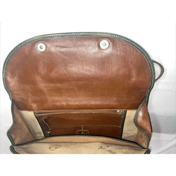 Vintage 90's Brahmin Crossbody Flap Top Purse Womens Tri Color‎ Leather Bag - Image 9