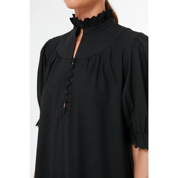 Tuckernuck Pomander Place Black Selena High Neck Maxi Dress Sz M - Image 5