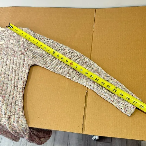 All The Ways Knit Speckled A-line Long Sleeve Mini Dress Medium Dusty Pink Beige - Image 11