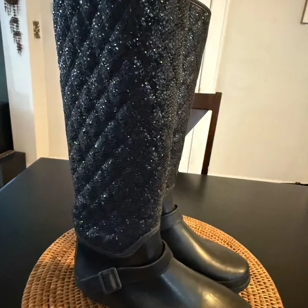 Sperry‎ sparkly waterproof Black Quilted Knee-High Boots size 8 - Image 7