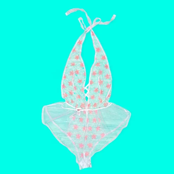 NWT Victoria’s Secret White Sheer Floral Embroidered Sexy Lingerie Bodysuit - Image 4