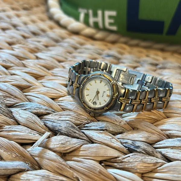 Bulova Women Watch Stainless Steel Gold Silver WR Battery White Date Quartz - Image 15
