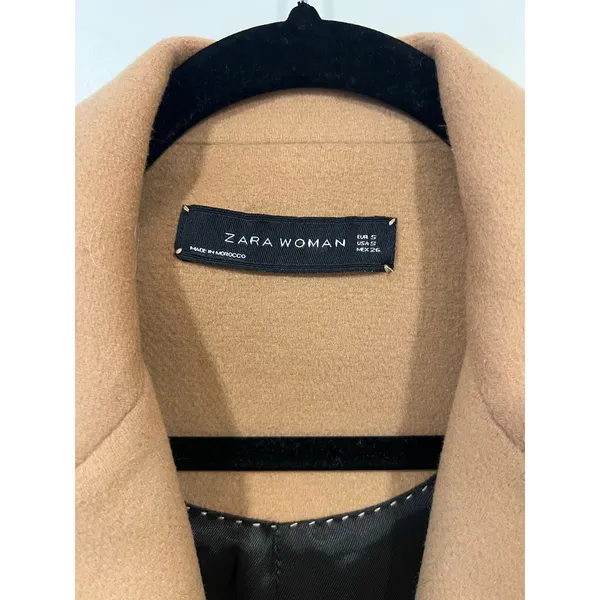 Zara Camel Tan Tailored Longline Coat Blazer Minimalist Chic Small - Image 6