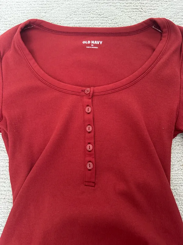 Old Navy Dark Orange Henley - Image 2