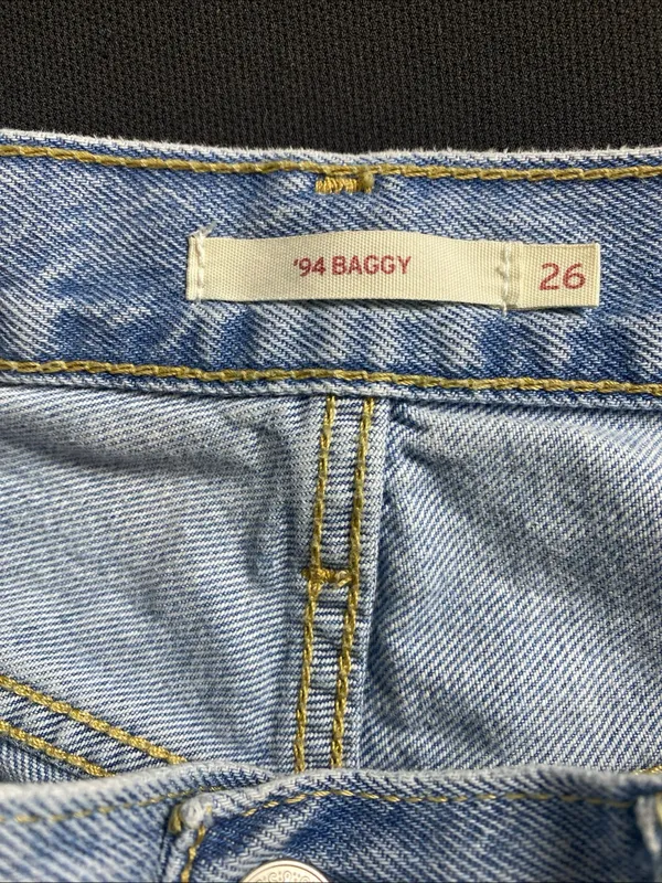 Levis '94 Baggy Wide Leg BarrelJeans Womens 26 Blue Medium Wash Denim - Image 6