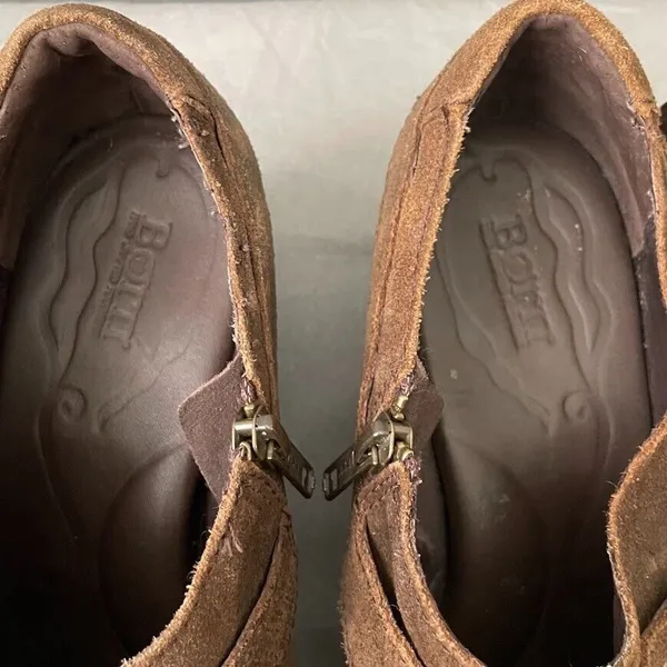 Born Booties Size 9.5 Distressed Brown Harness Western Cowgirl Boho Grunge Heels - Image 9