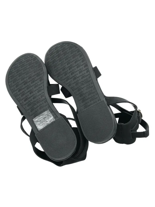 Breckelles Womens Sandals Strappy Ankle Strap Faux Leather Buckle Black 8.5 - Image 4