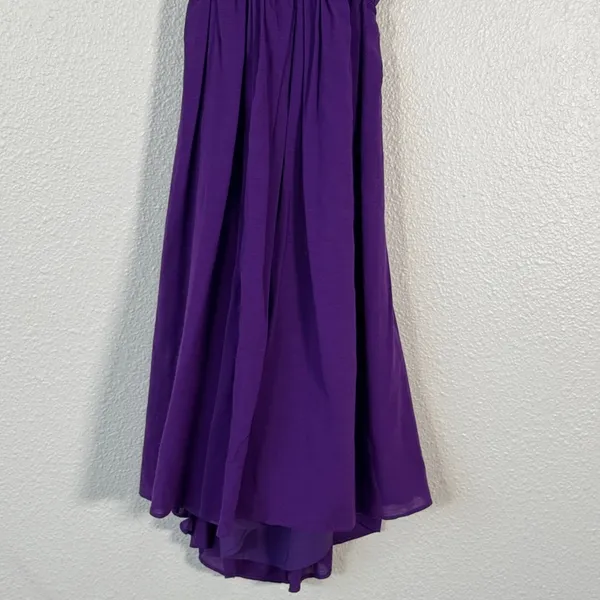 Alice & Olivia Purple Silk Deep V Mini Dress Womens XS Classic Luxury Y2K - Image 12