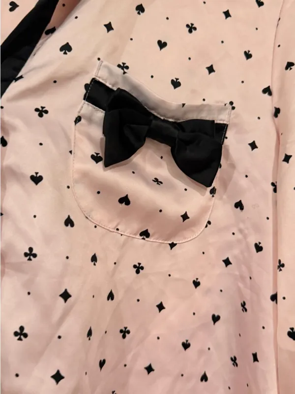 FINAL PRICE Betsey Johnson Pink Button-Front Heart Print Pajama Top - Image 2
