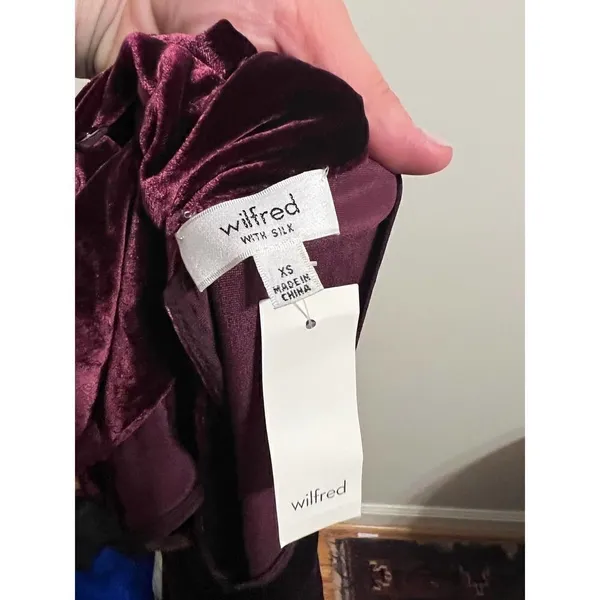Aritzia Wilfred with Silk Burgundy Poncet Dress NWT Sz. XS - Image 10