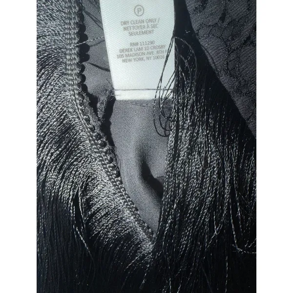 Derek Lam 10 Crosby Black Lace Fringe Hem Sleeveless Cropped‎ Top Size 6 - Image 8