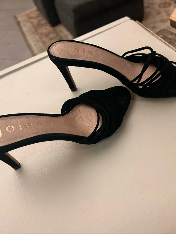 Joie Black Strappy Suede Mid-Heel Sandals 5.5 - Image 8