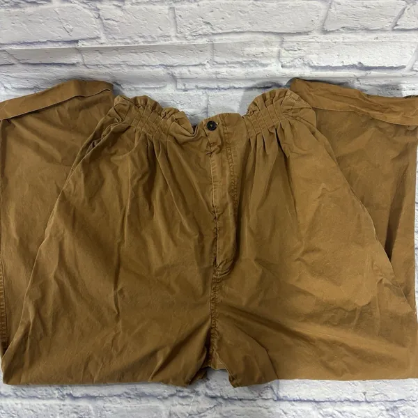 Free People Margate Pleated Paperbag Waist Trousers Size Medium Bohemian Brown - Image 12