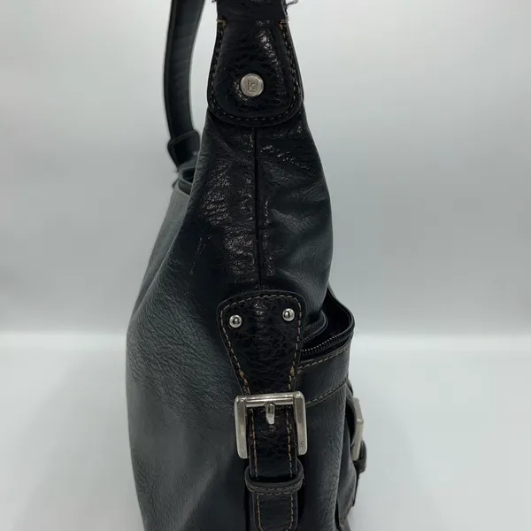 Liz Claiborne vintage Black Textured Shoulder Bag with Adjustable Strap - Image 5