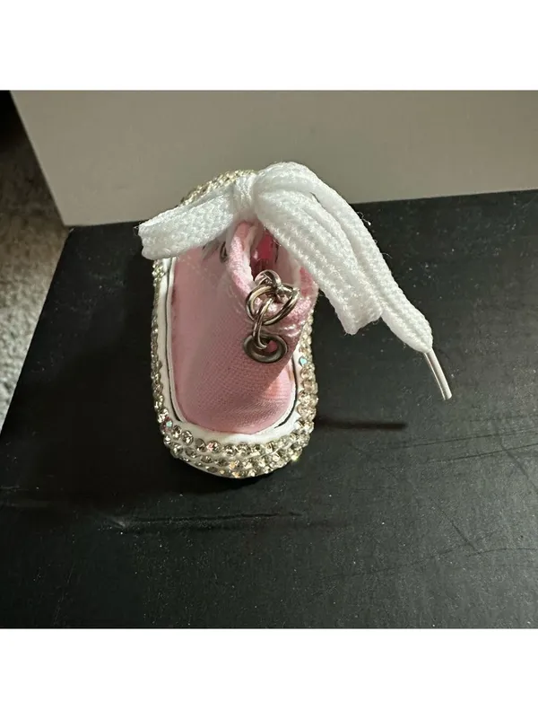 Rhinestone Light Pink Sneaker Keychain - Image 3