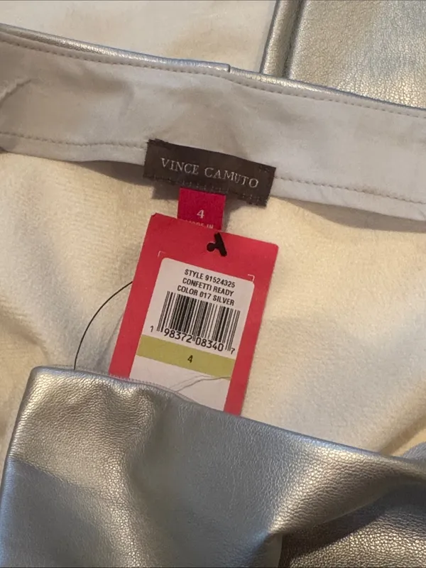 NWT Vince Camuto confetti ready silver pants size 4 - Image 3