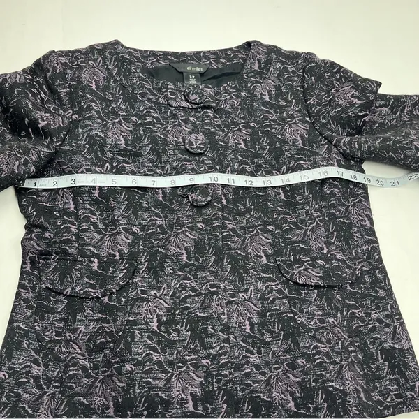 Ali‎ Miles Black Metallic Purple Jacket Womens Size Small Office Preppy Mature - Image 4