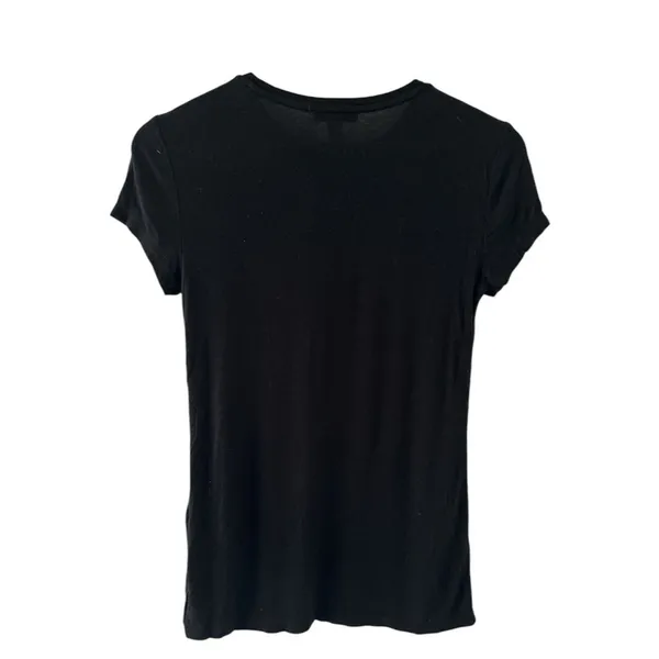 Daily Ritual Black Ribbed Crewneck Tee Soft Stretch Small Minimalist Casual t-sh - Image 2