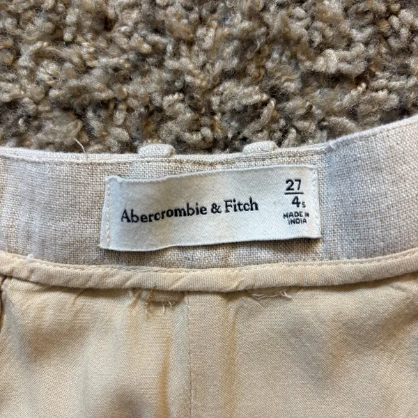 Abercrombie & Fitch High Rise Tailored Palazzo Pants in Beige Size 27/4 Short - Image 6