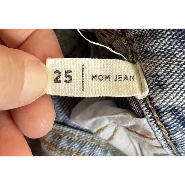 PacSun Womens 25 Blue Mom Jean‎ Thrashed High Waisted Straight Leg Denim Preppy - Image 8