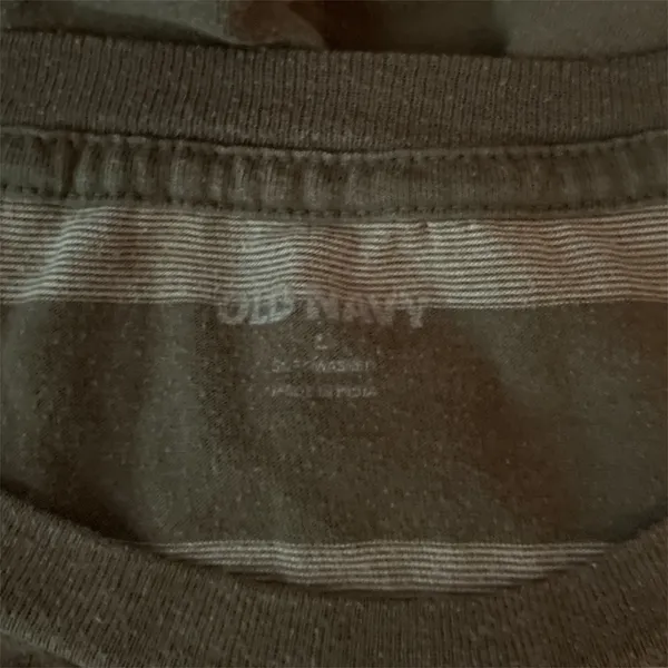 Old Navy Men Striped Short Sleeve Core Crew T Shirt Size Large Olive Stripe - Image 4