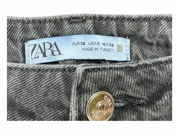 Zara Black Washed Straight-Leg Jeans - Image 3
