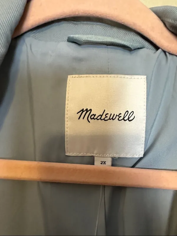 Madewell The Plus Larsen Blazer‎ in Drapeweave In Overcast Size 2X NWT - Image 7