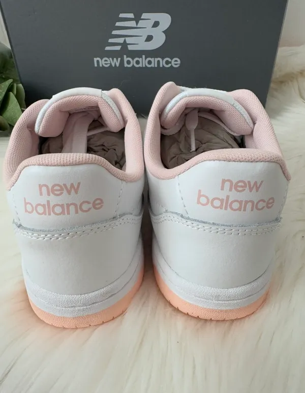 New Balance BB80 Low-Top Leather Sneakers, White/Pink Rose, Size 10/EU41.5 - Image 5
