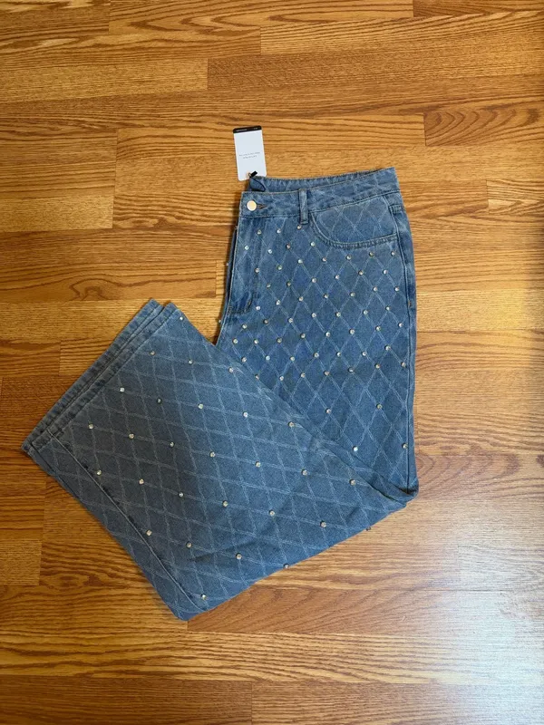 Anewsta Rhinestone Jeans Blue Size 2X - Image 3