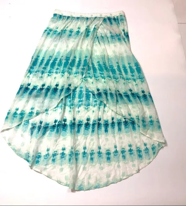 J Valdi TURQUOISE Tie-Dyed Swim Cover-up Skirt Medium - Image 3