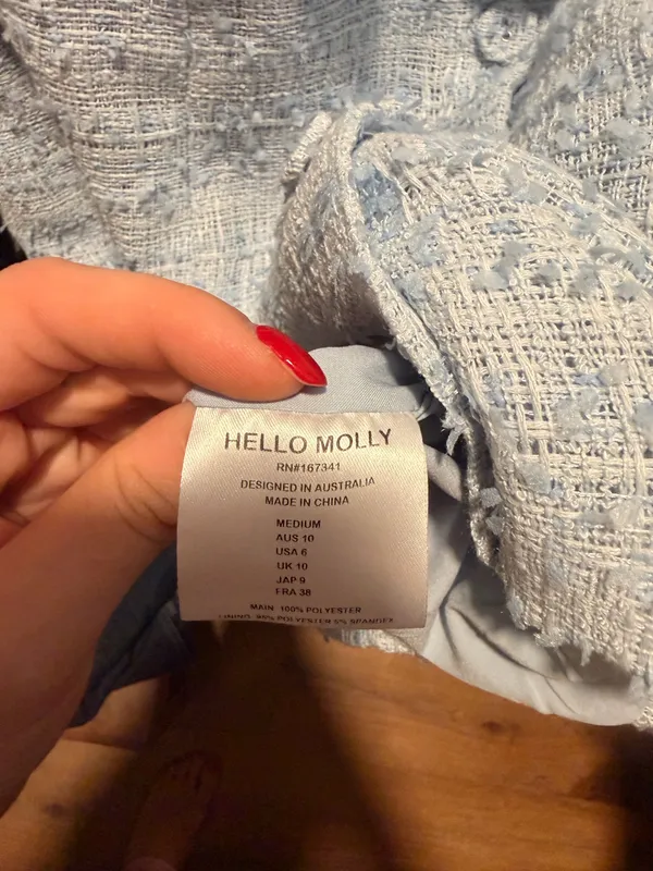 Hello Molly Long Sleeve Mini Dress Blue - Image 7