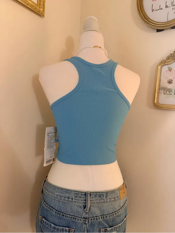 lululemon athletica Teal Ribbed Scoop Crop Tank - Image 2