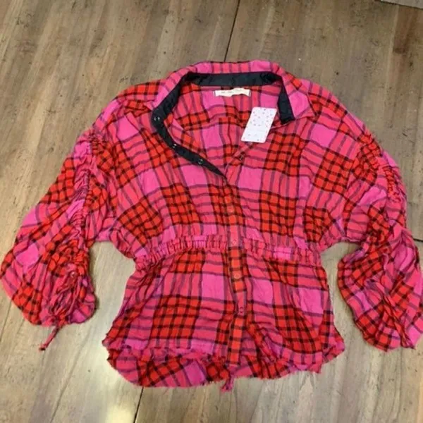 Free People New Plaid Shirt - Image 5