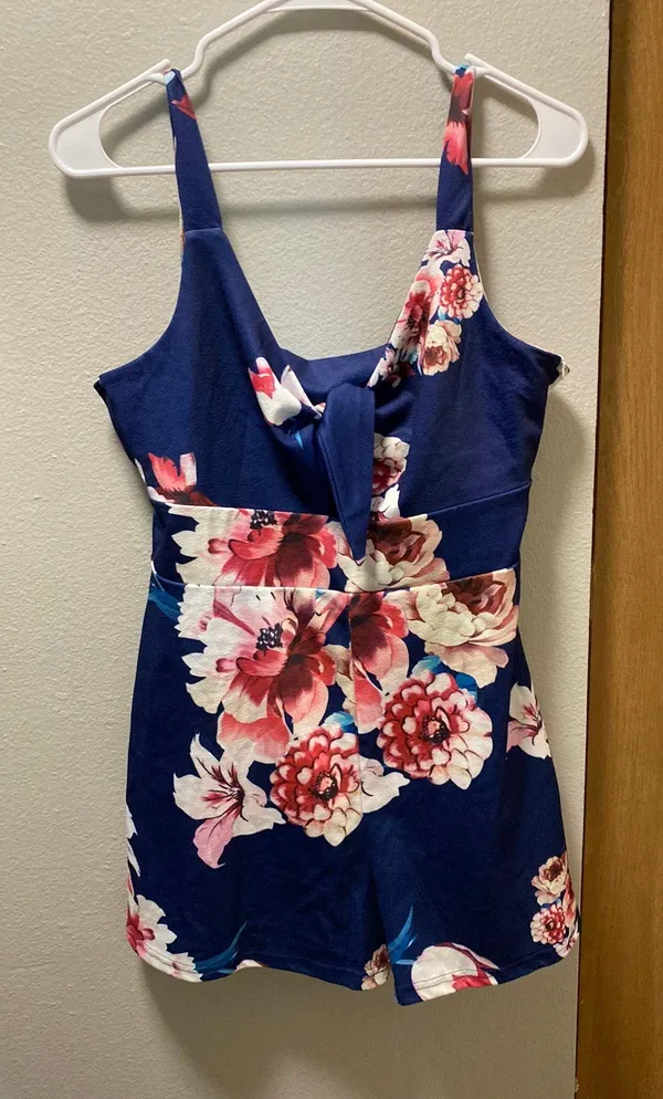 Floral Romper Blue Size L - Image 5