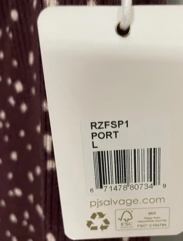 PJ Salvage My Friend Spot Lounge Pajama Jogger Pants Women Large Burgundy NWT - Image 8